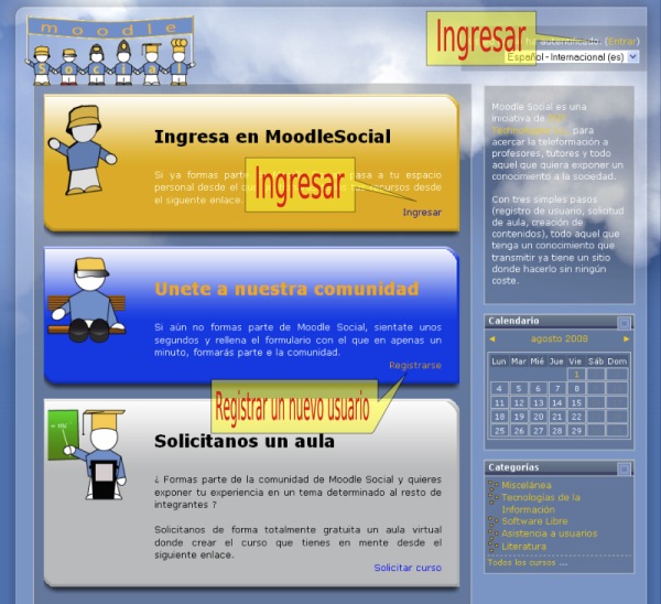 diseño v1 (2006) – Página principal